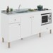Balcão de Cozinha para Pia 3 Portas 2 Gavetas Espaço para Forno e Cooktop Itália Branco - Panorama Móveis