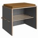 Puff Estofado com Futon e Prateleira 1004 Cordel Grafite - Bentec