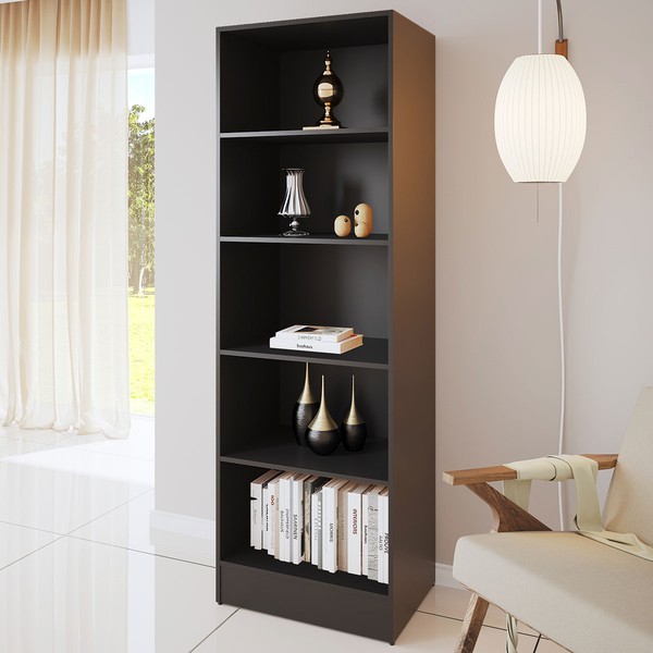Estante para Livros Jana 4 Prateleiras Black - Viero Móveis