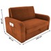 Sofá Cama 2 Lugares Daiane Reclinável Veludo Light/Ferrugem - Matrix