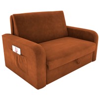 Sofá Cama 2 Lugares Daiane Reclinável Veludo Light/Ferrugem - Matrix