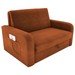 Sofá Cama 2 Lugares Daiane Reclinável Veludo Light/Ferrugem - Matrix