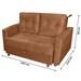 Sofá Cama 2 Lugares Drika Reclinável Veludo Light/Ferrugem - Matrix