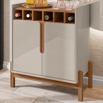 Bar Liz 2 Portas Off White/Cedro - Casa D