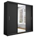 Guarda-Roupa Casal 3 Portas de Correr com Espelho 4 Gavetas Isabela Luxo Preto - Carioca Móveis