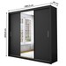 Guarda-Roupa Casal 3 Portas de Correr com Espelho 4 Gavetas Isabela Luxo Preto - Carioca Móveis