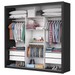 Guarda-Roupa Casal 3 Portas de Correr com Espelho 4 Gavetas Isabela Luxo Preto - Carioca Móveis