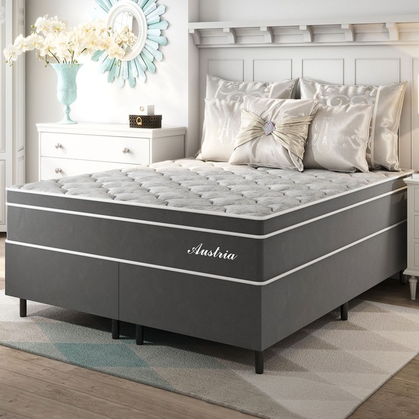 Cama Box Queen Austria Cinza - Vian