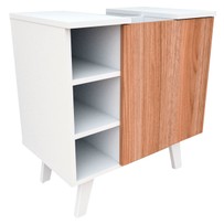 Armário de Banheiro 2 Portas 3 Prateleira Branco/Castanho Con5000 - Appunto