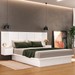Cama Casal com Mesa de Cabeceira Branco 8292 - Foscarini