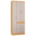 Guarda-Roupa Solteiro Milão 3 Portas 2 Gavetas Damasco/Off White - Poquema