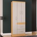 Guarda-Roupa Solteiro Milão 3 Portas 2 Gavetas Damasco/Off White - Poquema