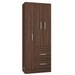 Guarda-Roupa Solteiro Milão 3 Portas 2 Gavetas Chocolate - Poquema