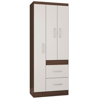 Guarda-Roupa Solteiro Milão 3 Portas 2 Gavetas Chocolate/Off White - Poquema