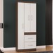 Guarda-Roupa Solteiro Milão 3 Portas 2 Gavetas Chocolate/Off White - Poquema