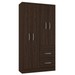 Guarda-Roupa Solteiro Milão 4 Portas 2 Gavetas Chocolate - Poquema