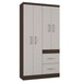 Guarda-Roupa Solteiro Milão 4 Portas 2 Gavetas Chocolate/Off White - Poquema
