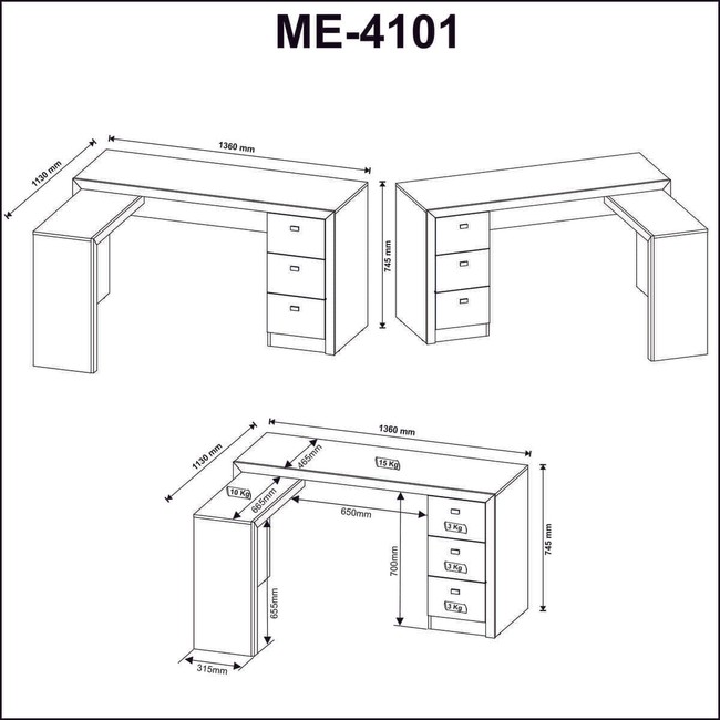 Mesa de Jantar Redonda 115cm com Pé Hexagonal Off White/ Freijó