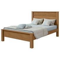 Cama de Casal Athenas Amêndoa Clean - Móveis Lopas