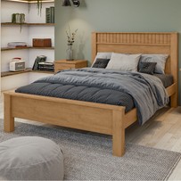 Cama de Casal Athenas Amêndoa Clean - Móveis Lopas