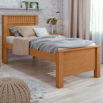 Cama Solteiro Athenas Amêndoa Clean - Móveis Lopas