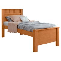 Cama Solteiro Athenas Amêndoa Clean - Móveis Lopas