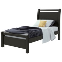 Cama de Solteiro Reali Preto Fosco - Móveis Lopas