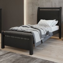 Cama de Solteiro Reali Preto Fosco - Móveis Lopas