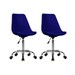 Cadeiras Kit 2 Cadeiras para Escritório Eames Chicago Azul - Fratini