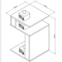 Mesa de Canto Mes4001 Nogueira/Preto - Appunto