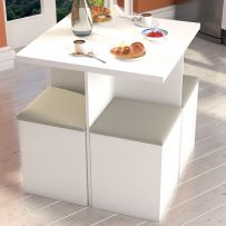 Mesa de Jantar 4 Lugares Con1201 Branco/Bege - Appunto
