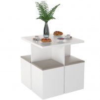 Mesa de Jantar 4 Lugares Con1201 Branco/Bege - Appunto