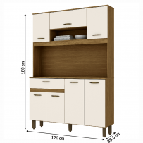 Cozinha Compacta 7 Portas 1 Gaveta B114 Nature/Off White - Briz