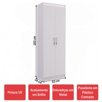 Armário Multiuso Mauí 2 Portas 5 Prateleiras 4090 Branco - Doripel