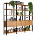 Estante para Livros 2 Portas 2 Gavetas 100% Mdf E93 Freijó/Preto Fosco - Dalla Costa