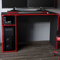 Mesa Gamer Xidi para 2 Monitores 1 Nicho Preto/Vermelho - Politorno