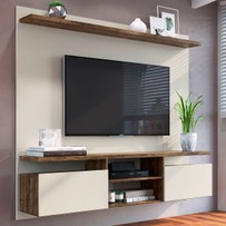 Painel para TV Até 65 Polegadas Dallas 2 Portas 3 Prateleiras Itauba/Off White - Irm Móveis