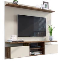 Painel para TV Até 65 Polegadas Dallas 2 Portas 3 Prateleiras Itauba/Off White - Irm Móveis