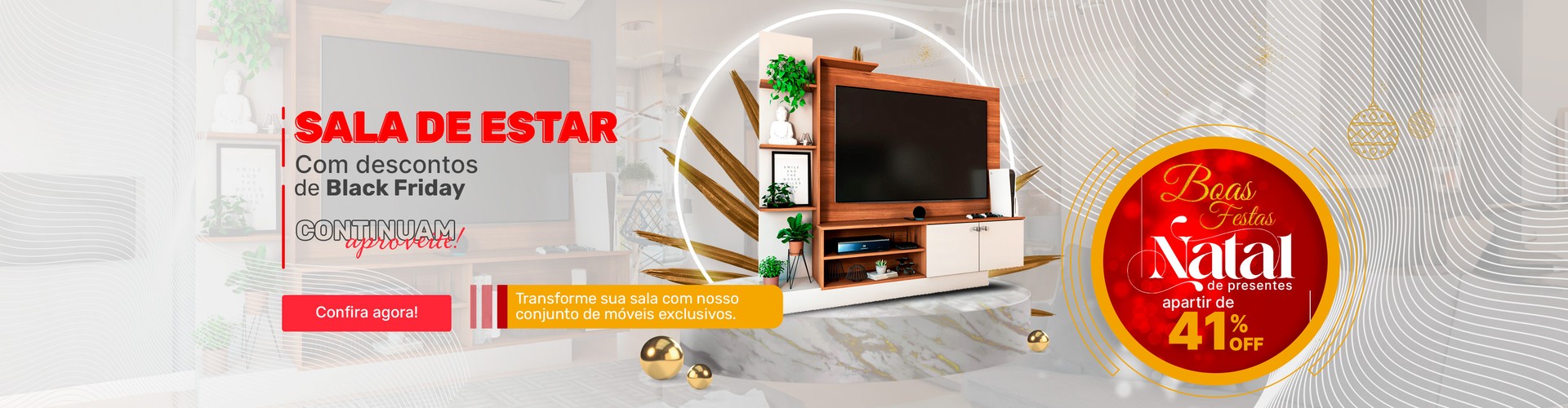 Sala de Estar - Os descontos de Black Friday Continuam Aproveite