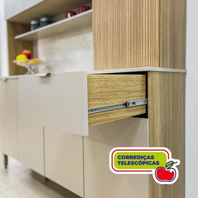 Cozinha Compacta Slow 8 Portas 1 Gaveta Freijó/Vanilla - Kits Paraná