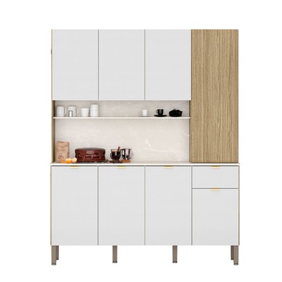 Cozinha Compacta Slow 8 Portas 1 Gaveta Freijó/ártico - Kits Paraná