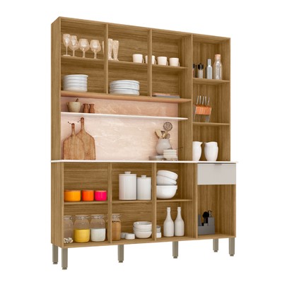 Cozinha Compacta Slow 8 Portas 1 Gaveta Soft - Kits Paraná