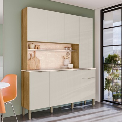 Cozinha Compacta Slow 8 Portas 1 Gaveta Soft - Kits Paraná