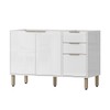 Balcão de Cozinha para Pia 120 Cm Glória 3 Portas 2 Gavetas Branco Neve - Mx Móveis