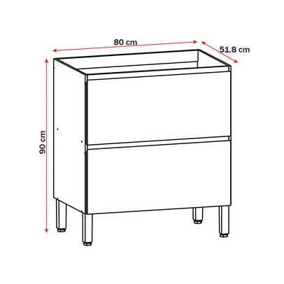 Balcão de Cozinha 80 Cm Art 1 Porta 1 Gaveta 3016 Vanilla - Kits Paraná