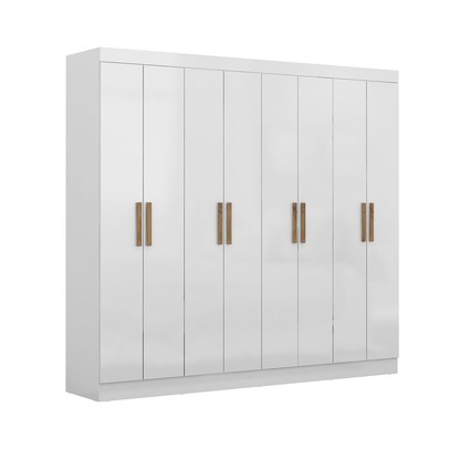 Guarda-Roupa Casal Holanda 8 Portas 4 Gavetas Branco - Maxel