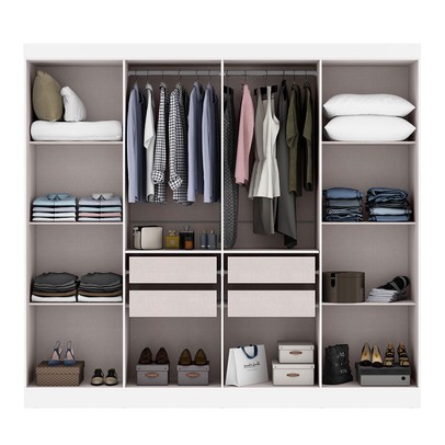 Guarda-Roupa Casal Holanda 8 Portas 4 Gavetas Branco - Maxel