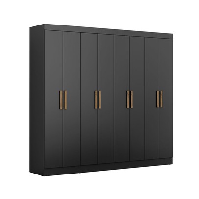 Guarda-Roupa Casal Holanda 8 Portas 4 Gavetas Preto - Maxel