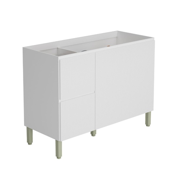 Balcão de Cozinha para Pia 120 Cm Art 3 Portas 2 Gavetas Branco/ártico - Kits Paraná