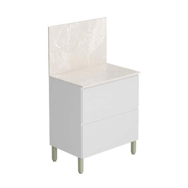 Balcão de Cozinha 80 Cm Art 1 Porta 1 Gaveta Branco/ártico - Kits Paraná